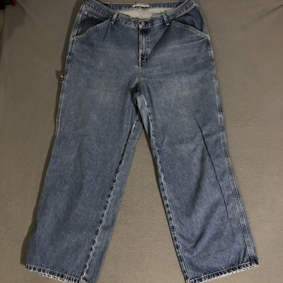 VTG Tommy Hilfiger Relaxed Fit Carpenter‎ Jeans Women Size 8 90s Y2K Streetwear - Picture 1 of 5